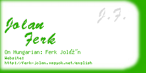 jolan ferk business card